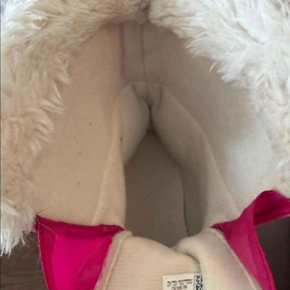Sorel Kids Hot Pink and Black Winter Boots with Faux Fur Cuff - Picture 9 of 12